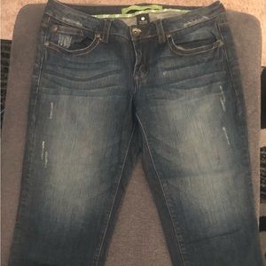 Denim Capri distressed jeans